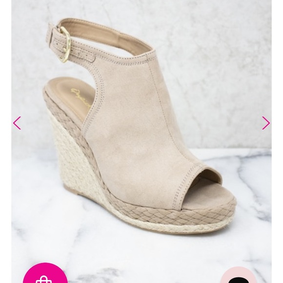 pink boutique wedges